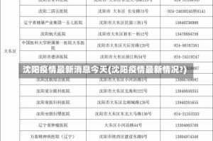 沈阳疫情最新消息今天(沈阳疫情最新情况?)