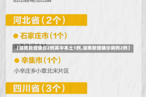【湖南新增确诊2例其中本土1例,湖南新增确诊病例2例】