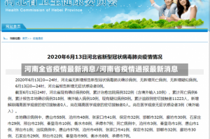 河南全省疫情最新消息/河南省疫情通报最新消息