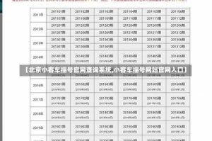 【北京小客车摇号官网查询系统,小客车摇号网站官网入口】