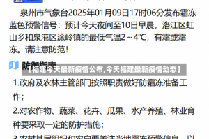 【福建今天最新疫情公布,今天福建最新疫情动态】