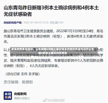 青岛疫情再起波动，山东新增4例本土确诊背后的防控挑战与启示山东增4例本土确诊均在青岛-第2张图片