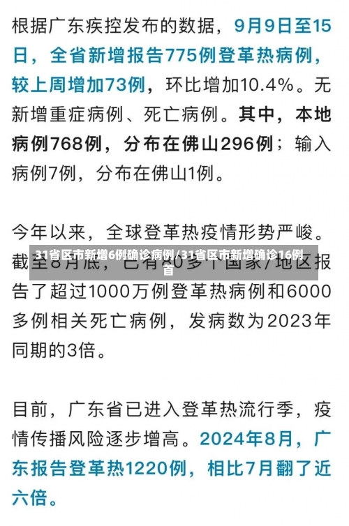 31省区市新增6例确诊病例/31省区市新增确诊16例首-第3张图片