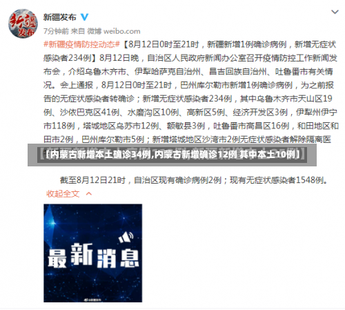 【内蒙古新增本土确诊34例,内蒙古新增确诊12例 其中本土10例】-第1张图片