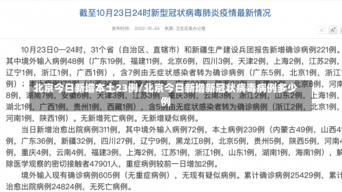 北京今日新增本土23例/北京今日新增新冠状病毒病例多少例-第1张图片