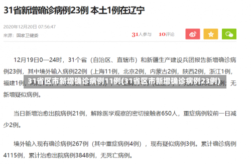 31省区市新增确诊病例11例(31省区市新增确诊病例23例)-第2张图片